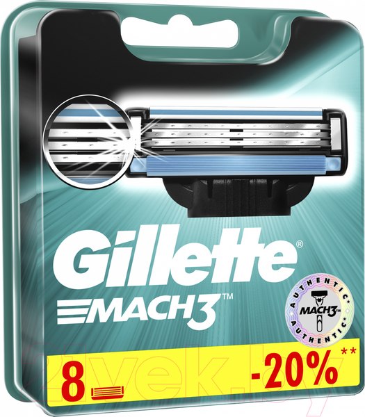 Изображение товара Набор сменных кассет Gillette Mach3 (8шт)