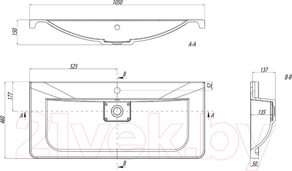 Изображение товара Умывальник Акватон Шерилл 105 (1A71323KSH010)