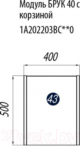 Изображение товара Шкаф для ванной Акватон Брук 40 (1A202203BCDF0)