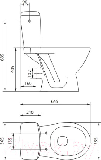 Изображение товара Унитаз напольный Cersanit Mito Koral 011 (S-KO-MI-KOR-3/6-P-w)