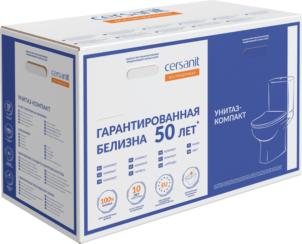 Изображение товара Унитаз напольный Cersanit Carina New Clean On 011 (S-KO-CAR011-3/5-COn-S-DL-w)