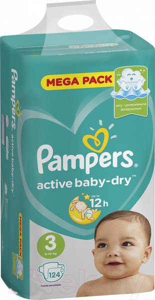 Изображение товара Подгузники детские Pampers Active Baby-Dry 3 Midi (124шт)