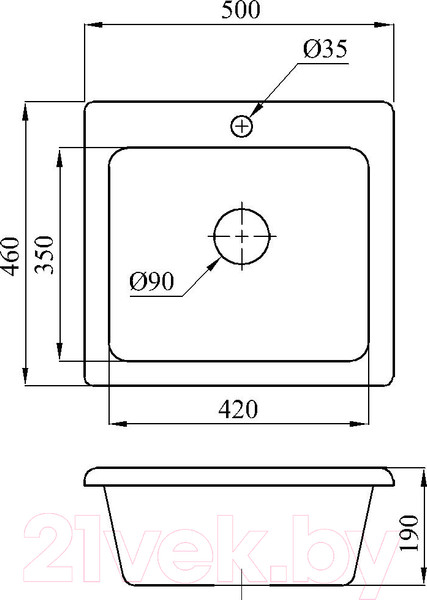 Изображение товара Мойка кухонная БелЭворс Mini (белый)