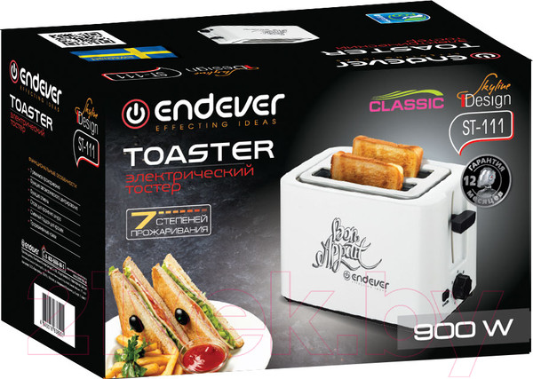 Изображение товара Тостер Endever Skyline ST-111 (белый)