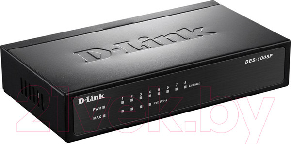 Изображение товара Коммутатор D-Link DES-1008P/C1A