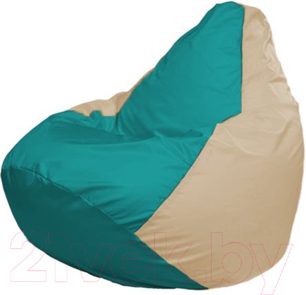 Изображение товара Бескаркасное кресло Flagman Груша Мини L Г0.1-293 (бирюзовый/светло-бежевый)