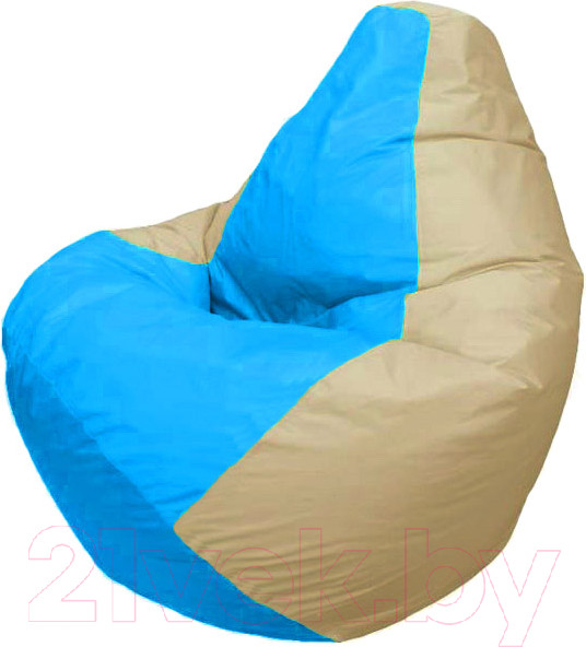 Изображение товара Бескаркасное кресло Flagman Груша Макси XXL Г2.1-275 (голубой/светло-бежевый)