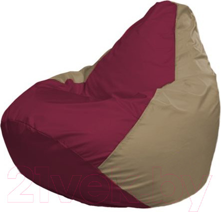 Изображение товара Бескаркасное кресло Flagman Груша Макси XXL Г2.1-301 (бордовый/темно-бежевый)
