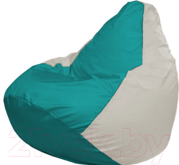 Изображение товара Бескаркасное кресло Flagman Груша Макси XXL Г2.1-315 (бирюзовый/белый)