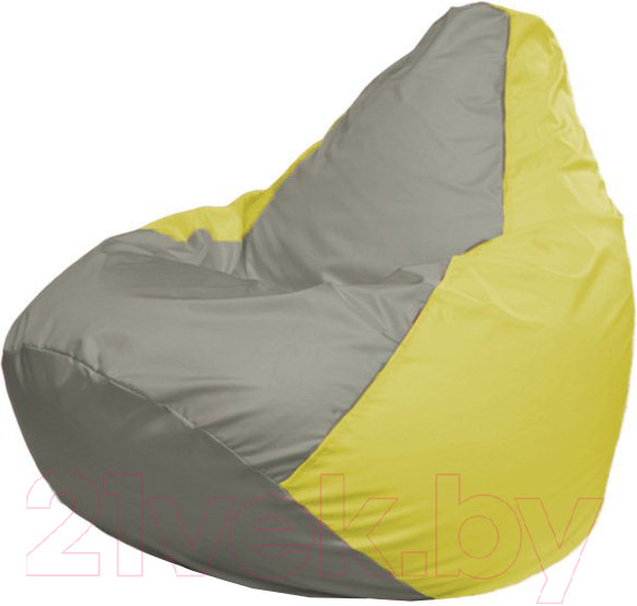 Изображение товара Бескаркасное кресло Flagman Груша Макси XXL Г2.1-338 (серый/желтый)