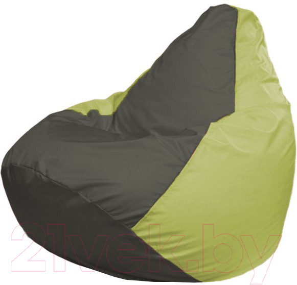 Изображение товара Бескаркасное кресло Flagman Груша Макси XXL Г2.1-356 (темно-серый/салатовый)