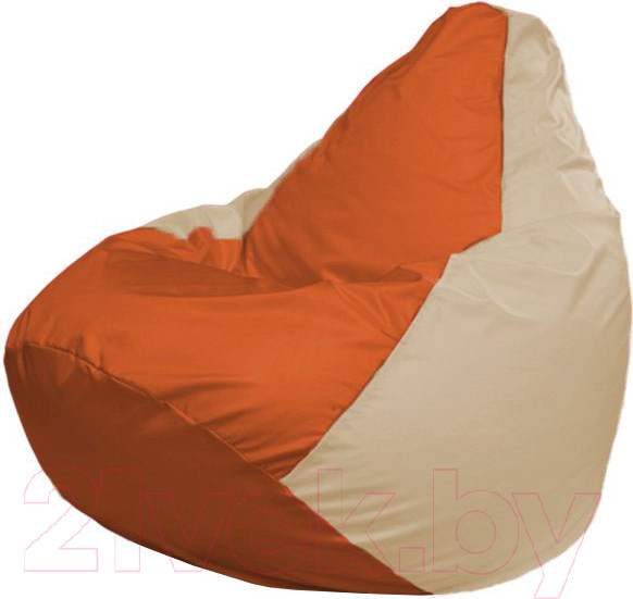 Изображение товара Бескаркасное кресло Flagman Груша Макси XXL Г2.1-207 (оранжевый/светло-бежевый)