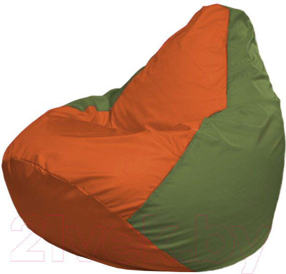 Изображение товара Бескаркасное кресло Flagman Груша Макси XXL Г2.1-216 (оранжевый/оливковый)