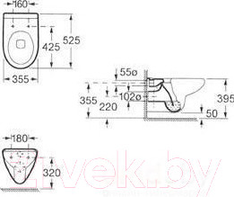 Изображение товара Унитаз подвесной Roca Victoria 734630300R + ZRU8013900 (с сиденьем)