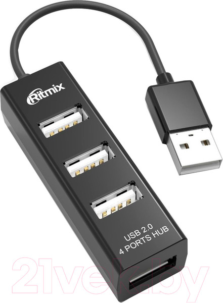 Изображение товара USB-хаб Ritmix CR-2402 (черный)