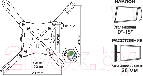 Изображение товара Кронштейн для телевизора Electric Light КБ-01-65 (черный)