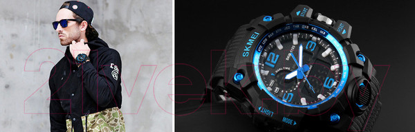 Изображение товара Часы наручные мужские Skmei 1155-1 (черный/синий)