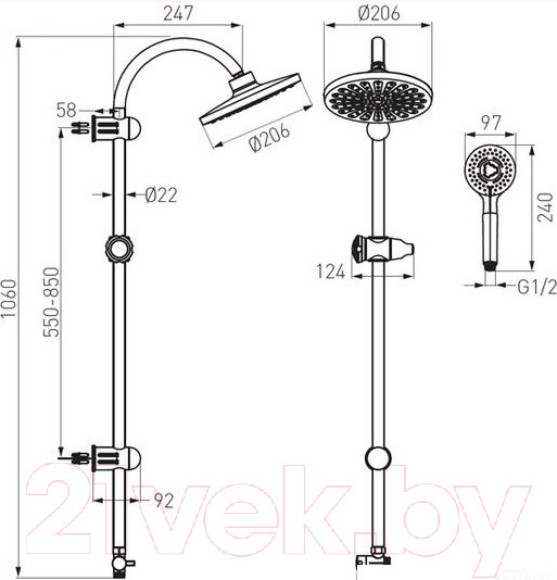 Изображение товара Душевая система Ferro Rondo NP21