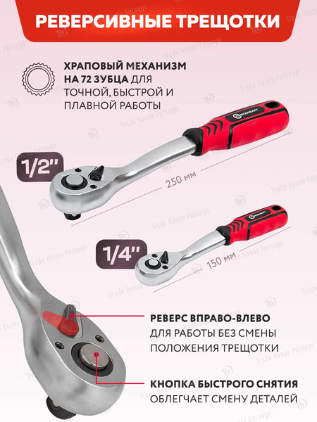 Изображение товара Универсальный набор инструментов ForceKraft FK-4821-5(16212)