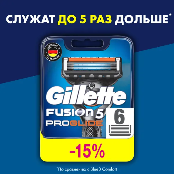 Изображение товара Набор сменных кассет Gillette Fusion ProGlide (6шт)