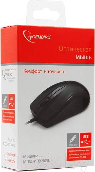 Изображение товара Мышь Gembird MusopTI9-905U (черный)