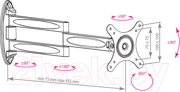 Изображение товара Кронштейн для телевизора Kromax Techno-11 (черный)