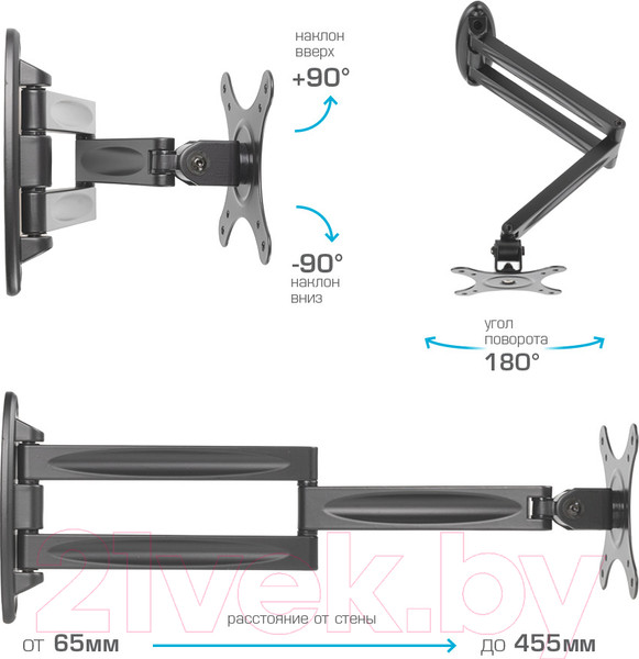 Изображение товара Кронштейн для телевизора Kromax Techno-11 (черный)