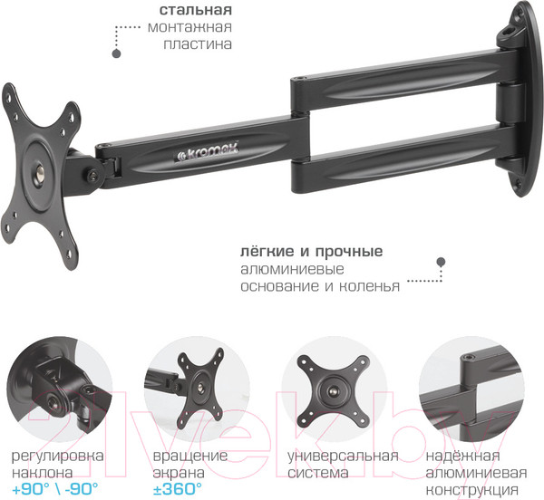 Изображение товара Кронштейн для телевизора Kromax Techno-11 (черный)