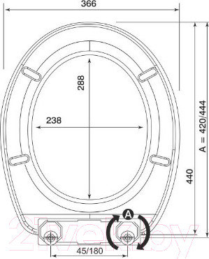 Изображение товара Сиденье для унитаза Bisk Lilia Foto 80379 (ракушка)
