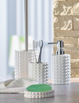 Изображение товара Стакан для зубной щетки и пасты Axentia Vegas 126774 (белый)