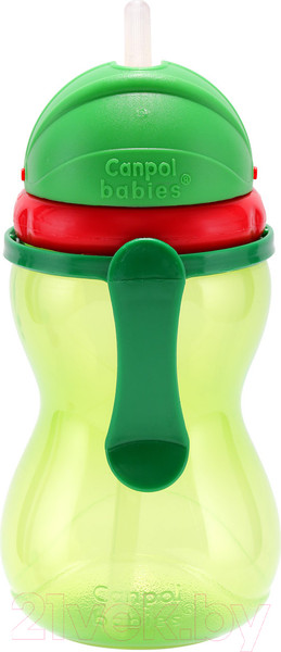 Изображение товара Поильник Canpol Со складывающейся трубочкой 12+ / 56/113 (370мл, салатовый)