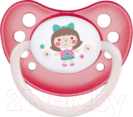 Изображение товара Пустышка Canpol Toys латексная анатомическая 6-18мес / 23/260 (розовый, со светящимся колечком)
