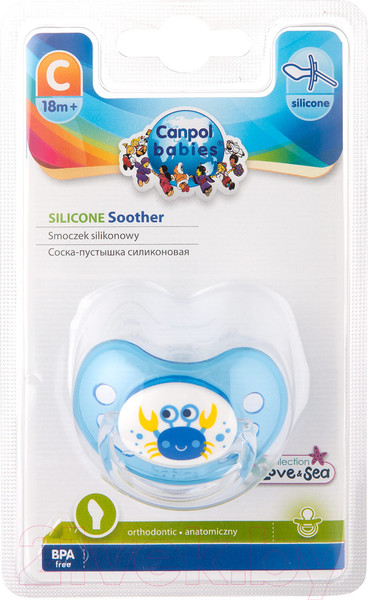 Изображение товара Пустышка Canpol Природа силиконовая анатомическая 18мес / 22/508 (синий)