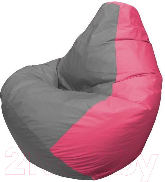 Изображение товара Бескаркасное кресло Flagman Груша Макси XXL Г2.1-333 (серый/розовый)
