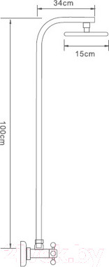 Изображение товара Верхний душ со смесителем Ledeme L2394