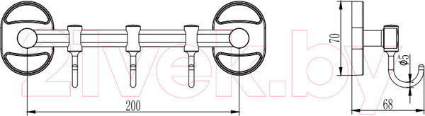Изображение товара Крючок для ванной Ledeme L3315-3