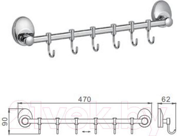 Изображение товара Крючок для ванной Ledeme L3315-6