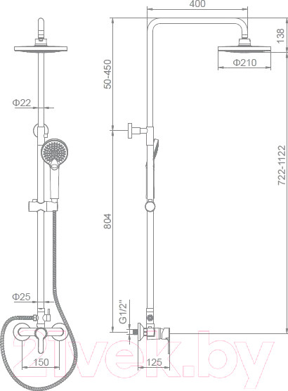 Изображение товара Душевая система со смесителем Ledeme L2403