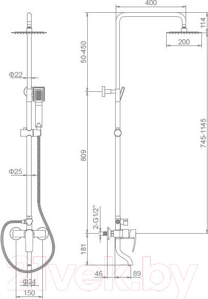 Изображение товара Душевая система со смесителем Ledeme L2443