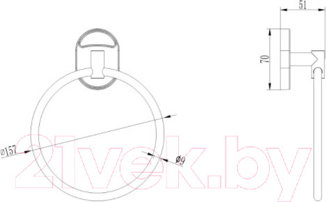 Изображение товара Кольцо для полотенца Ledeme L3504