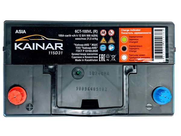 Изображение товара Автомобильный аккумулятор Kainar Asia 100 JL+ / 090 18 36 02 0031 10 11 0 R