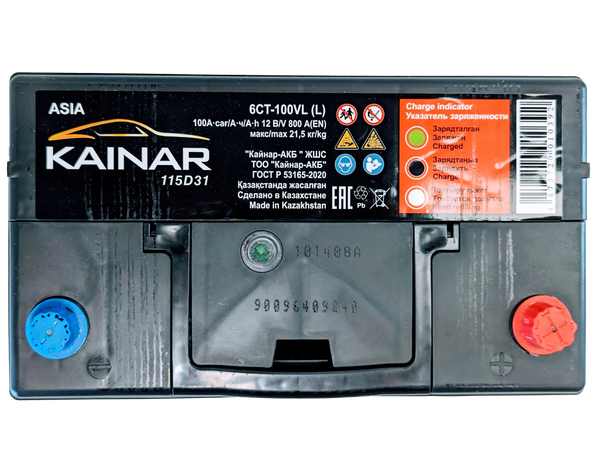 Изображение товара Автомобильный аккумулятор Kainar Asia 100 JR+ / 090 18 36 02 0031 10 11 0 L