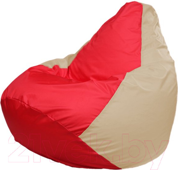 Изображение товара Бескаркасное кресло Flagman Груша Мега XXXL Г3.1-174 (красный/светло-бежевый)