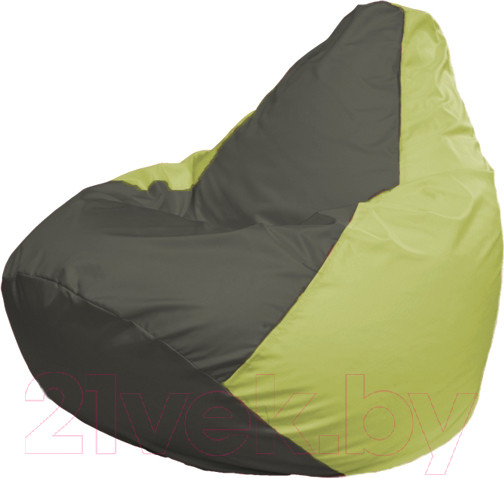 Изображение товара Бескаркасное кресло Flagman Груша Мега XXXL Г3.1-356 (темно-серый/салатовый)