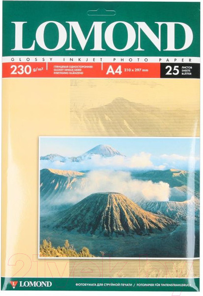 Изображение товара Бумага Lomond А4, 230 г/м, 25 л. / 0102049 (глянцевая)