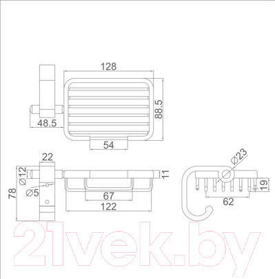 Изображение товара Мыльница Ledeme L5502-1 (черный)