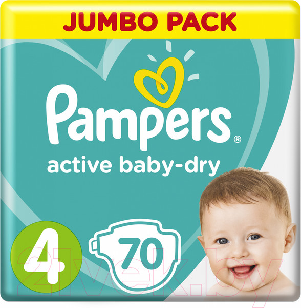Изображение товара Подгузники детские Pampers Active Baby-Dry 4 Maxi (70шт)