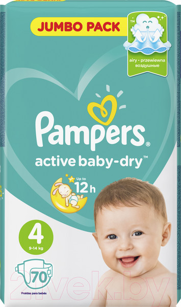 Изображение товара Подгузники детские Pampers Active Baby-Dry 4 Maxi (70шт)