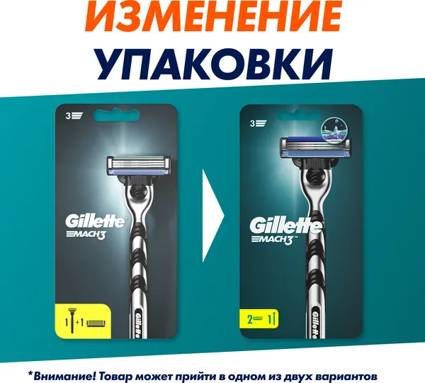 Изображение товара Бритвенный станок Gillette Mach3 (+ 2 кассеты)
