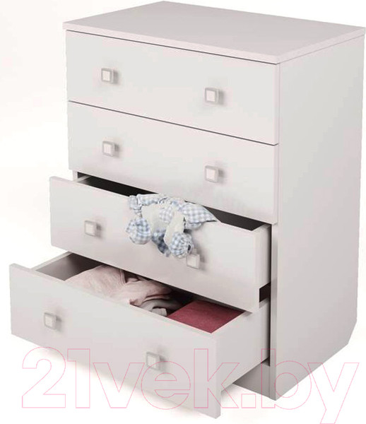 Изображение товара Комод Polini Kids Simple c 4 ящиками (белый)
